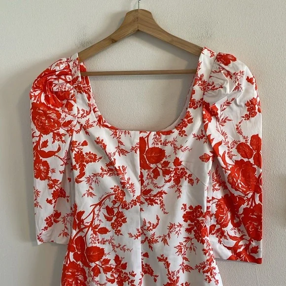 Cara Cara Belinda Dress Women’s Size 0 Mini Tomato Vintage Floral White NWT‎